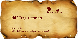 Móry Aranka névjegykártya
